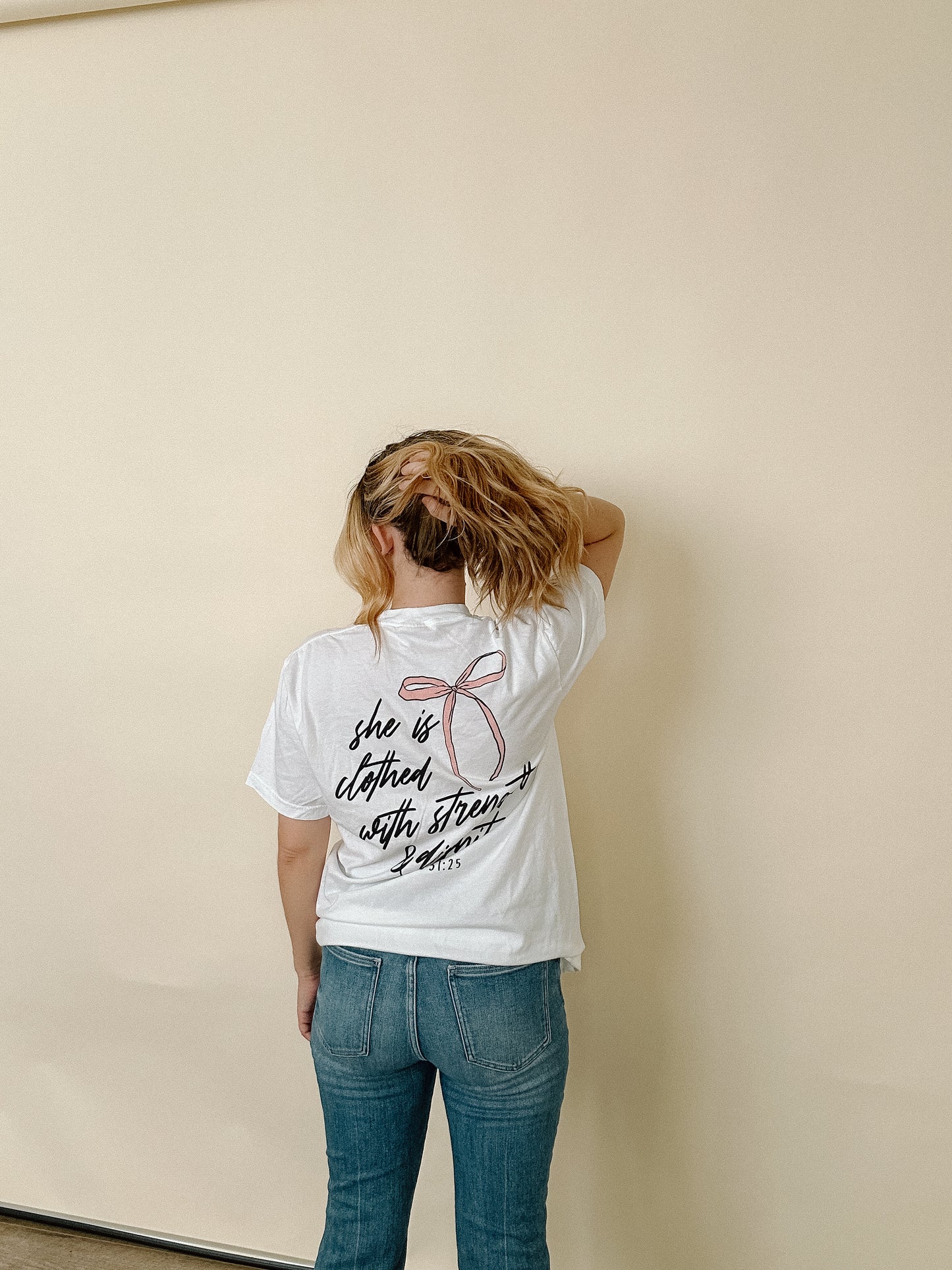 She Is Clothed Bow Summer T-Shirt