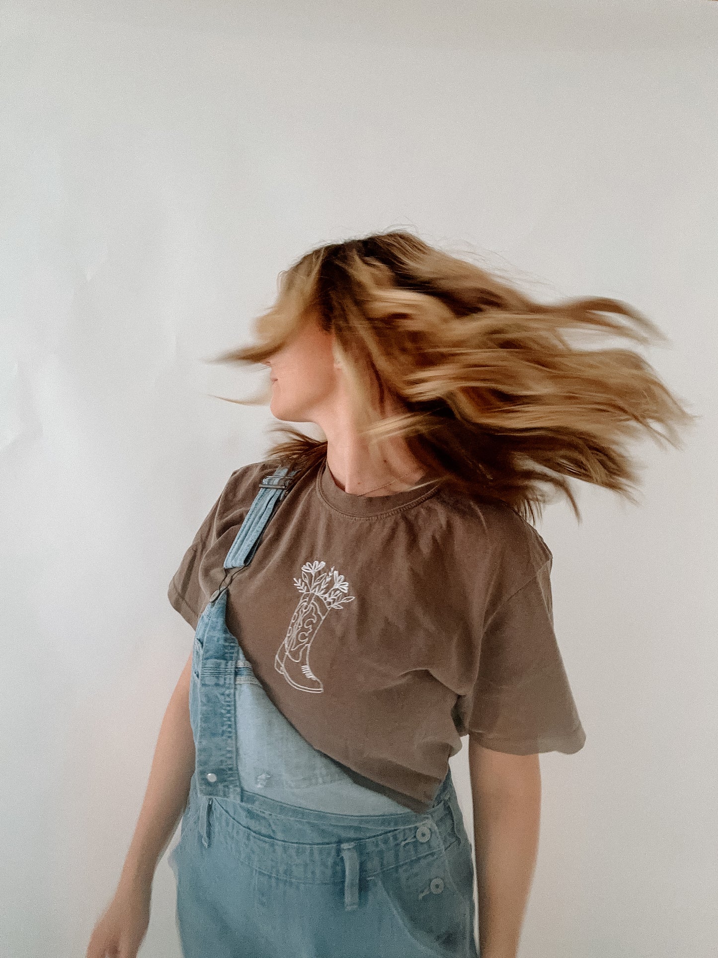 Cowboy Boot Embroidered T-shirt