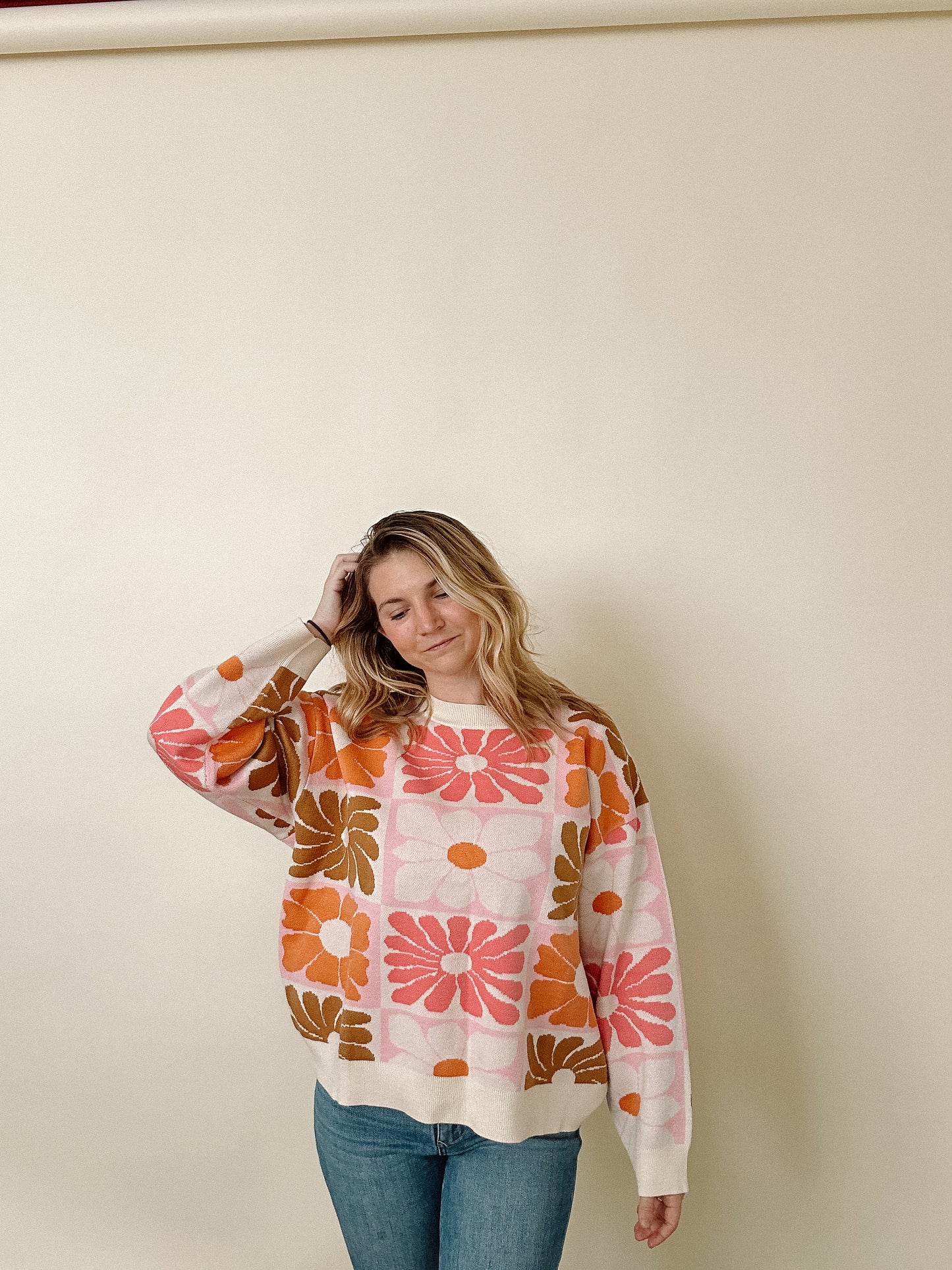 FLORAL INTARSIA SWEATER