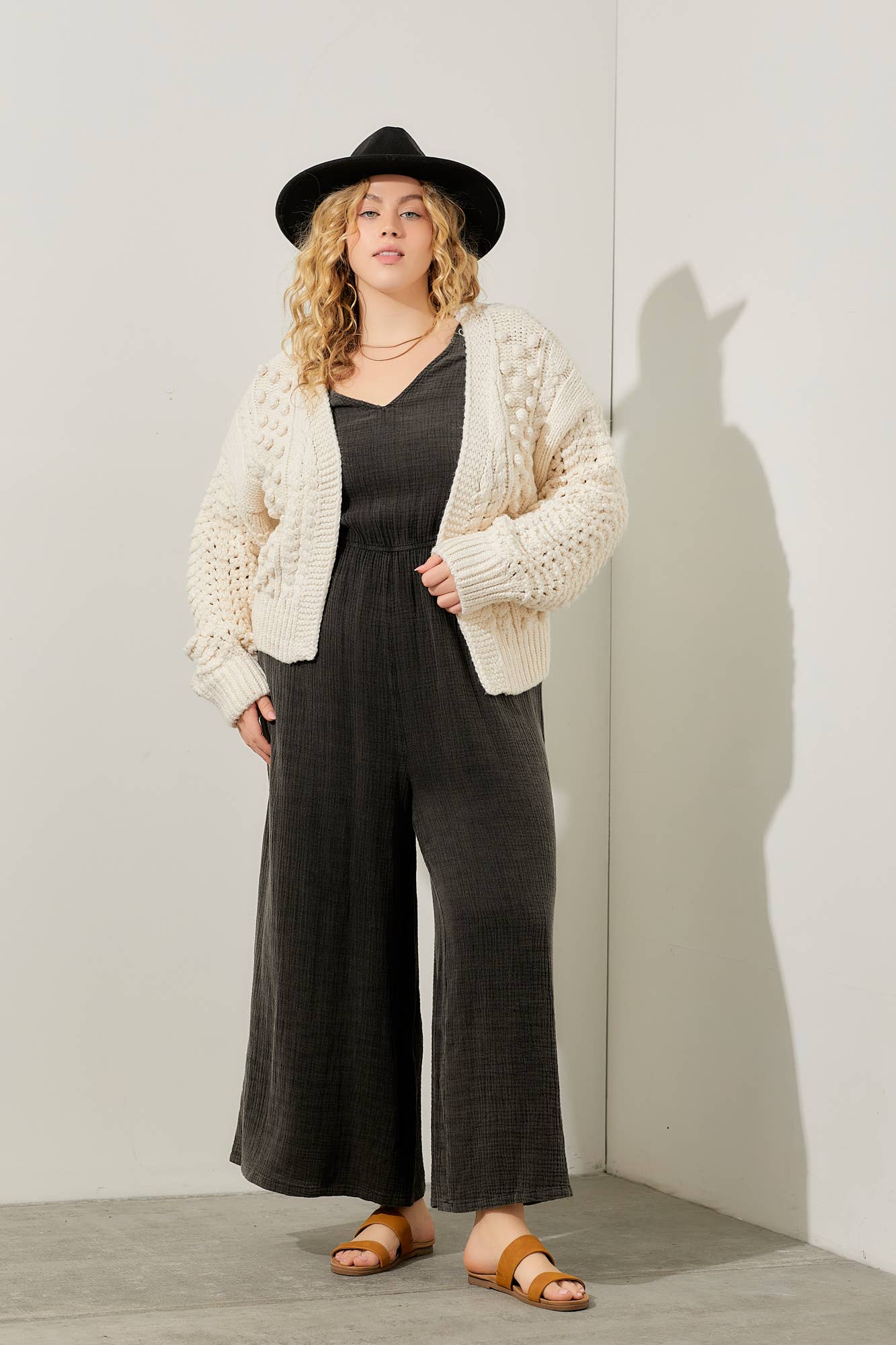 WASHED DOUBLE GAUZE JUMPSUIT